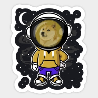 Hiphop Astronaut Dogecoin DOGE Coin To The Moon Crypto Token Cryptocurrency Wallet Birthday Gift For Men Women Kids Sticker